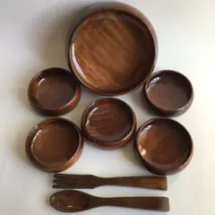 【新品未使用】WOOD CRAFT ウッドサラダボウルセット 木製食器のサムネイル