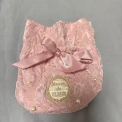 メゾンドフルール　ピンク　巾着ポーチ