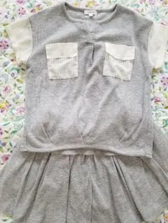 3can4on　女の子上下セット　半袖とキュロットスカート　130センチ