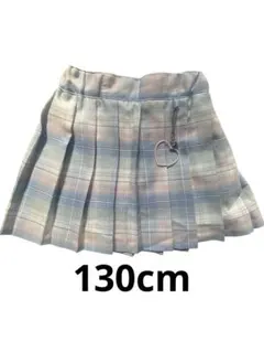 水色とピンクのチェック柄スカート