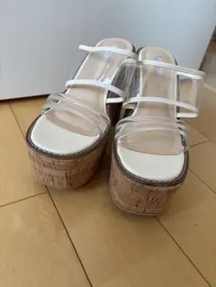 クリアストラップ コルクソール サンダル