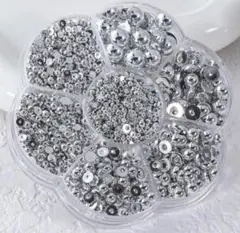 半円パール　600粒　丸ポコ　ネイルパーツ　シルバー