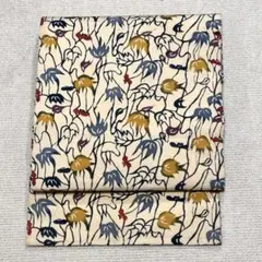 【H82】クリーム色 小紋柄 名古屋帯