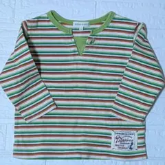 ボーダー 長袖Tシャツ 90サイズ キッズ カラフル 保育園