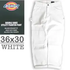 新品36x30 ホワイト DICKIES ダブルニー ペインター パンツ