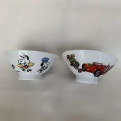 昭和レトロ　スヌーピー &クラシックカー飯碗 2個セット