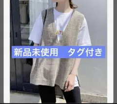 Spick & Span VネックノースリーブベストFREE リネン