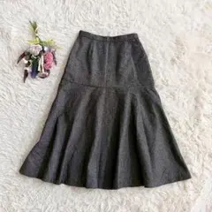 『NATURALBEAUTYBASIC』ツイードマーメイドロングスカート　フレア