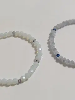 クリスタル ビーズブレスレット2本セット