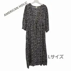 アメリカンホリック ふんわり インドボイル ガウンワンピース 花柄 Lサイズ