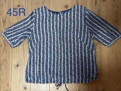 45R 花柄ストライプブラウス
