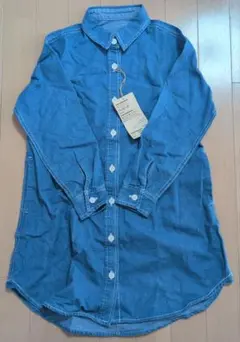 無印　洗いざらしデニムワンピース 130サイズ ライトブルー