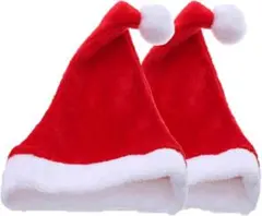 2つセット サンタクロース サンタ 帽子 コスプレ 赤 白