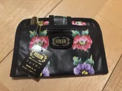 本日限定値下げ‼️FEILER 花柄 ブラック ミニポーチ