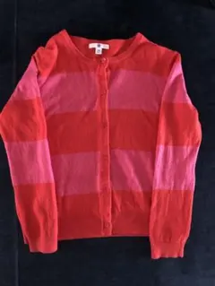 UNIQLO 赤・ピンク ストライプ カーディガン 130