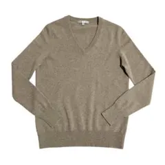 ユニクロ　カシミヤVネックセーター　ライトブラウン　L