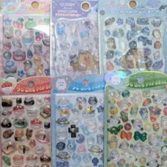 ぷっくりシール6シートセット　ボンボンドロップシール