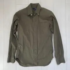 【BEAMS F】 イタリア製・ボタンダウンシャツ・カーキ・メンズ