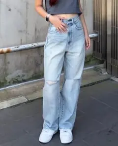 MOUSSY ルーズストレートシルエット デニム