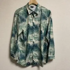 柄シャツ 韓国風 夏 古着