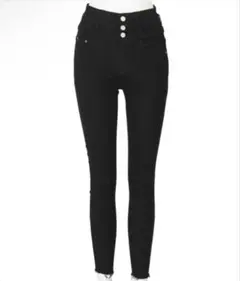 ANAP ハイウエスト ストレッチ デニム スキニー パンツ ブラック