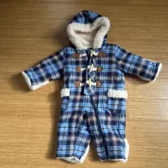 チェック柄ロンパース