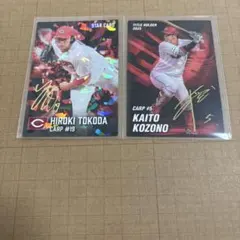 プロ野球チップス2026第1弾　床田寛樹　金箔サイン　小園海斗　タイトルホルダー