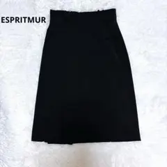 【ca28】ESPRITMUR ブラックスカート 9AR M相当 黒 膝下無地