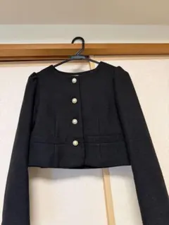 PROPORTION ノーカラージャケット 黒のサムネイル