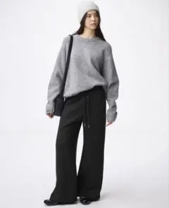 GU パフスウェットバギーパンツ M 黒