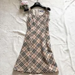 美品✨バーバリーブルーレーベル　ワンピース　ノバチェック　　ホースロゴ