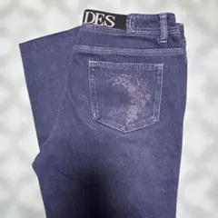 LOURDES ダークブルーデニムストレッチパンツ