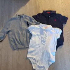 ラルフローレンベビー服3点セット（カーディガン・ポロ・ボディスーツ）80cm