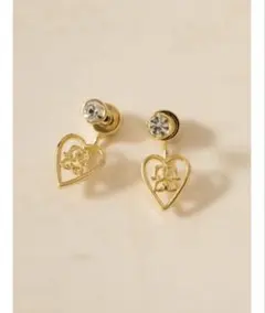 SNIDEL ハートキャッチストーンピアス　ゴールド