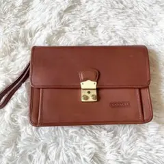 コーチ セカンドバッグ クラッチバッグ レザー ヴィンテージ OLD ブラウン