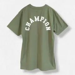 Champion ポケット付き Tシャツ オリーブ L
