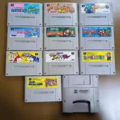 【端子清掃済みジャンク】SFCソフト10本＋スーパーゲームボーイ まとめ売り