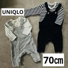 UNIQLOサロペット風ロンパース 70㎝ 2枚セット