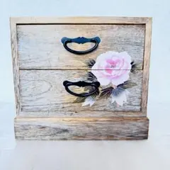 極美品 木製 小引き出し 卓上収納 軽量 2段 小箪笥 グラデーション 和モダン