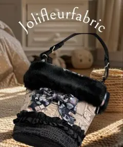 猫柄ワンショルダー　トートバック　ファー付き　ジョリーフルール