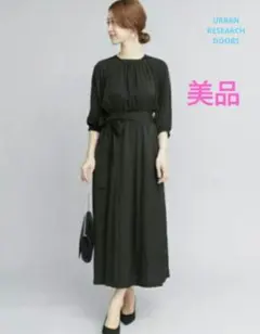 【極美品】アーバンリサーチドアーズ　ジャガード　ドレス　ワンピース　フォーマル黒