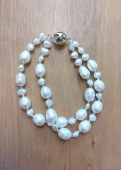 淡水パールブレスレット　パールブレスレット２連　ベリテ　VERITE