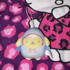 サンリオ ポムポムプリン どうぶつ着ぐるみマスコットサメ編ぬいぐるみキーホルダー