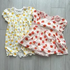 半袖ロンパース2点セット　80サイズ　夏服　女の子