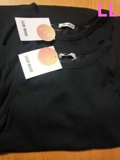 新品タグ付き☆カップ付きタンクトップ　黒　レディースLL×2点