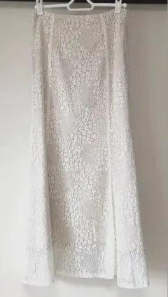 レースのマーメイド フレア スカート オフホワイト【Ｆ】