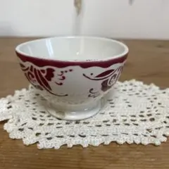 花文様のカフェオレボウル 直径12.2c 民藝1930年 シリアルボウルK609