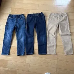 専用　ユニクロ パンツ 110cm 3本セット デニム系 キッズ 美品