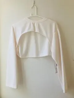 訳あり 未使用 SHEIN タグ付き 白トレーナー ボレロ