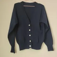 ネイビー Vネック カーディガン 長袖